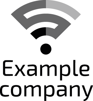 Logo of Example Company with Wi-Fi symbol