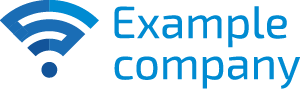 Logo of Example Company with Wi-Fi symbol