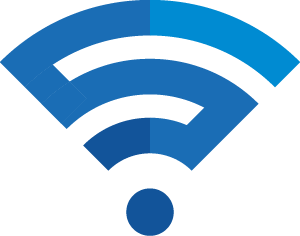 Logo of Example Company with Wi-Fi symbol