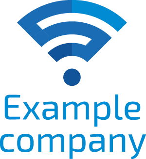 Logo of Example Company with Wi-Fi symbol
